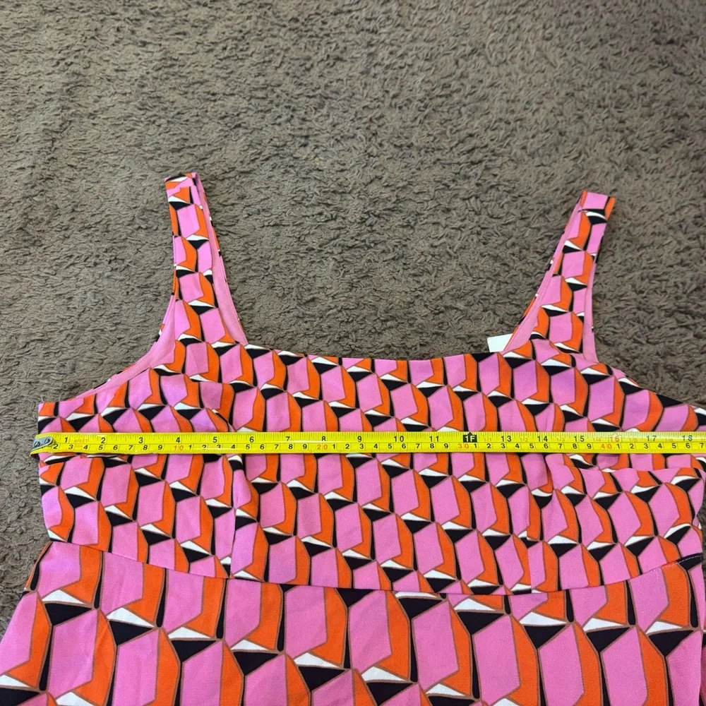 2 FOR $25 Diane Von Furstenberg Target Dress Pink Red Modern Geo Mini Dress 12 - Picture 9 of 10